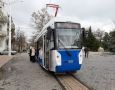 Суперсовременный трамвай вышел на линию в Евпатории и сразу же застрял