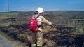 Сотрудники ГКУ РК «Пожарная охрана Республики Крым» оперативно ликвидируют возгорания сухой растительности
