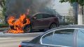 В Крыму загорелась Mazda CX-7 в результате ДТП