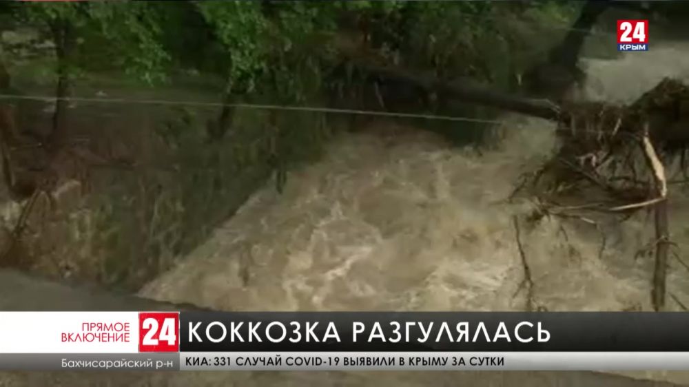 В посёлке Соколиное Бахчисарайского района река Кокоззка вышла из берегов