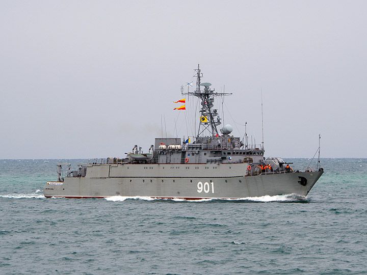 Тральщики Черноморского флота провели отряд судов через минные заграждения