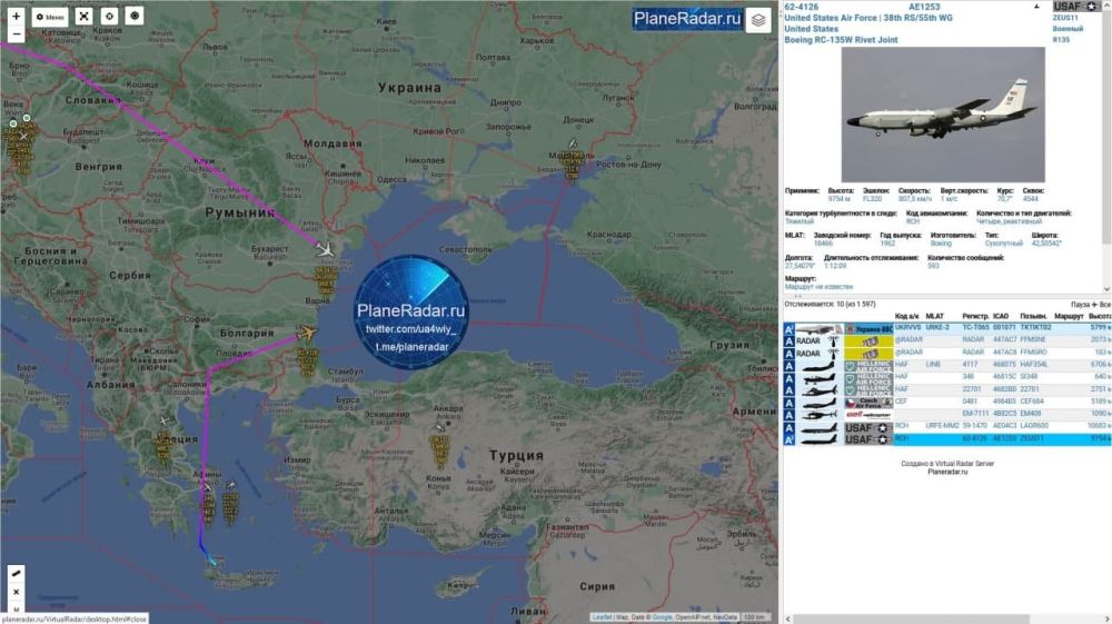 Американский самолёт-разведчик летал вблизи Крыма порядка 6 часов