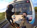 В Крыму экстремалы проехались на носу электропоезда
