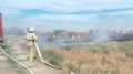 Сотрудники ГКУ РК "Пожарная охрана Республики Крым" ликвидируют возгорания сухой растительности