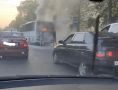В Симферополе в районе Московского кольца загорелся автобус