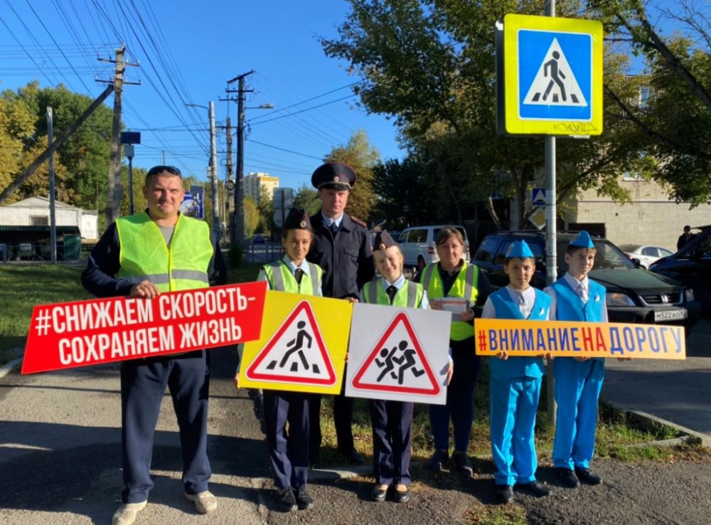 Сотрудники Госавтоинспекции и родительский патруль провели акцию по популяризации безопасного поведения на дороге