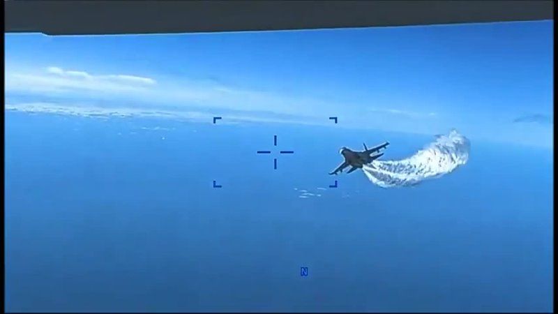 Пентагон опубликовал видео инцидента с упавшим в Черное море беспилотником Reaper и российским истребителем