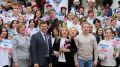 В Ялте состоялся флешмоб в честь 9-й годовщины Воссоединения Крыма с Россией