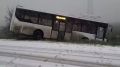 В Севастополе рейсовый автобус ушел в кювет с заснеженной дороги