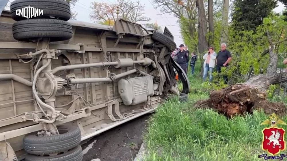 В Севастополе маршрутка врезалась в дерево – пострадали 15 человек, из них  двое детей - Лента новостей Крыма