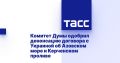Комитет Думы одобрил денонсацию договора с Украиной об Азовском море и Керченском проливе
