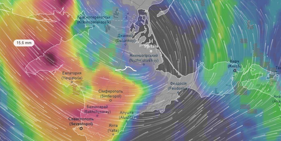 Погода крым карта осадков