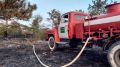 На границе с землями лесного фонда Евпаторийского лесничества ликвидирован ландшафтный пожар