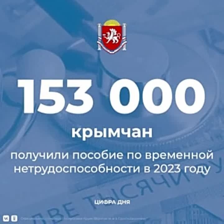 Более 153 тысяч крымчан получили пособие по временной нетрудоспособности в 2023 году