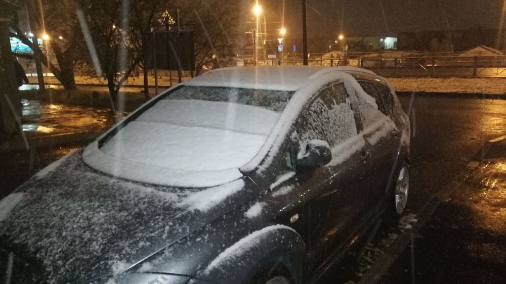 Поздняя осень в Крыму: в Симферополе выпал первый снег 20 ноября