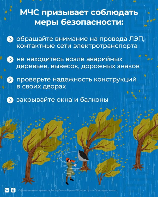 МЧС Республики Крым напоминает о том, что на полуострове сохраняются сложные погодные условия