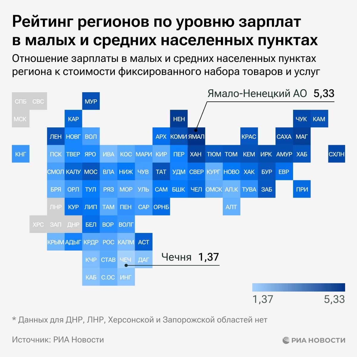 ЯНАО, НАО и Магаданская область - лидеры рейтинга регионов по уровню  зарплат в малых и средних населенных пунктах - Лента новостей Крыма