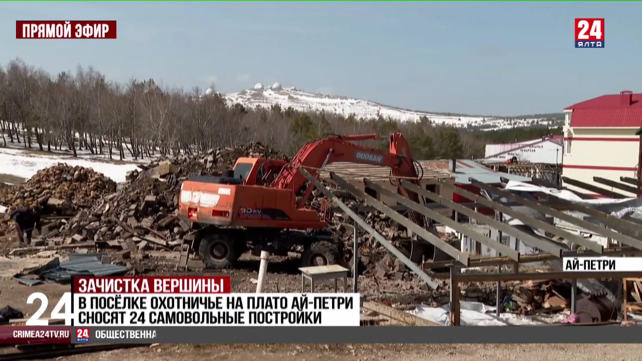 В посёлке Охотничье на плато Ай-Петри сносят 24 самовольных постройки -  Лента новостей Крыма