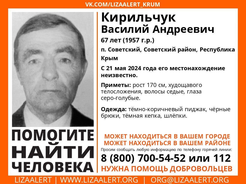 В Крыму ищут пропавшего мужчину в пиджаке и шлёпках - Лента новостей Крыма