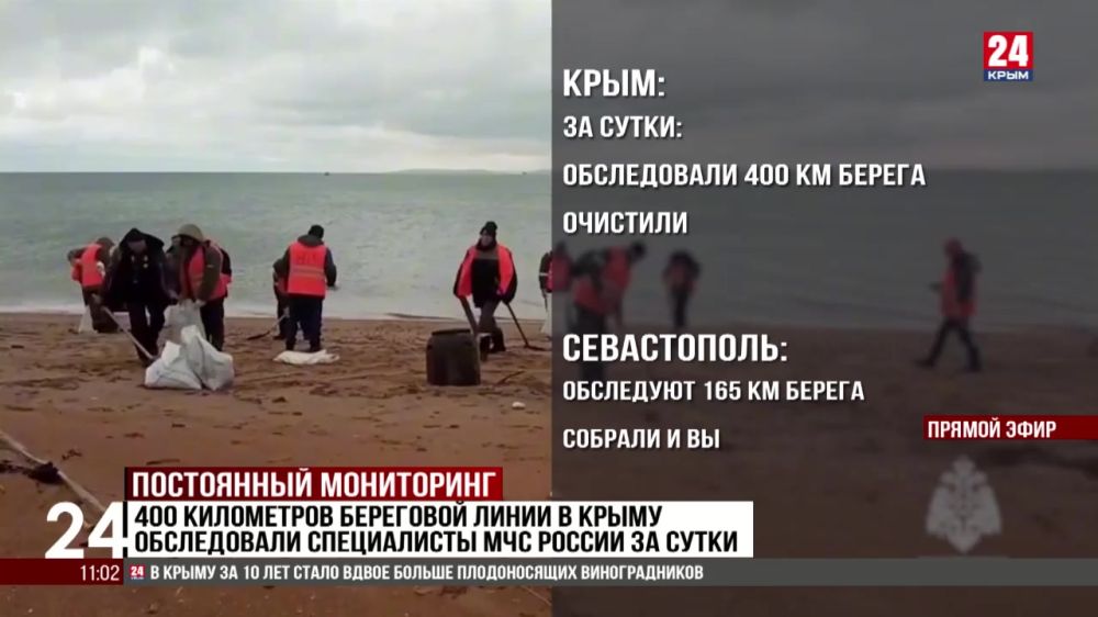 400 километров береговой линии от Керчи до села Портового Раздольненского района обследовали специалисты МЧС России за сутки