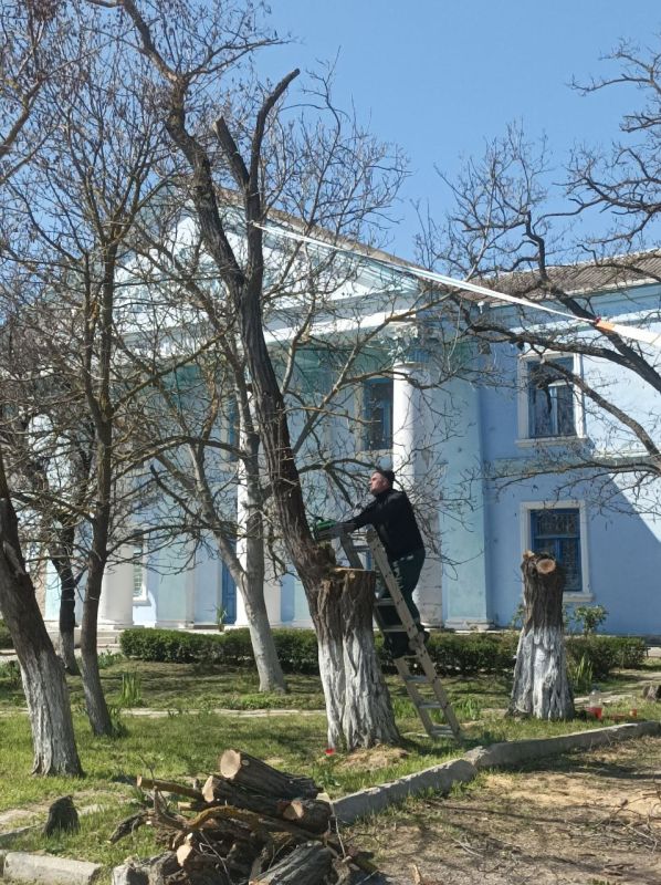 В селе Насыпном проведены работы по уборке парковой территории В селе Насыпном проведены работы по уборке парковой территории