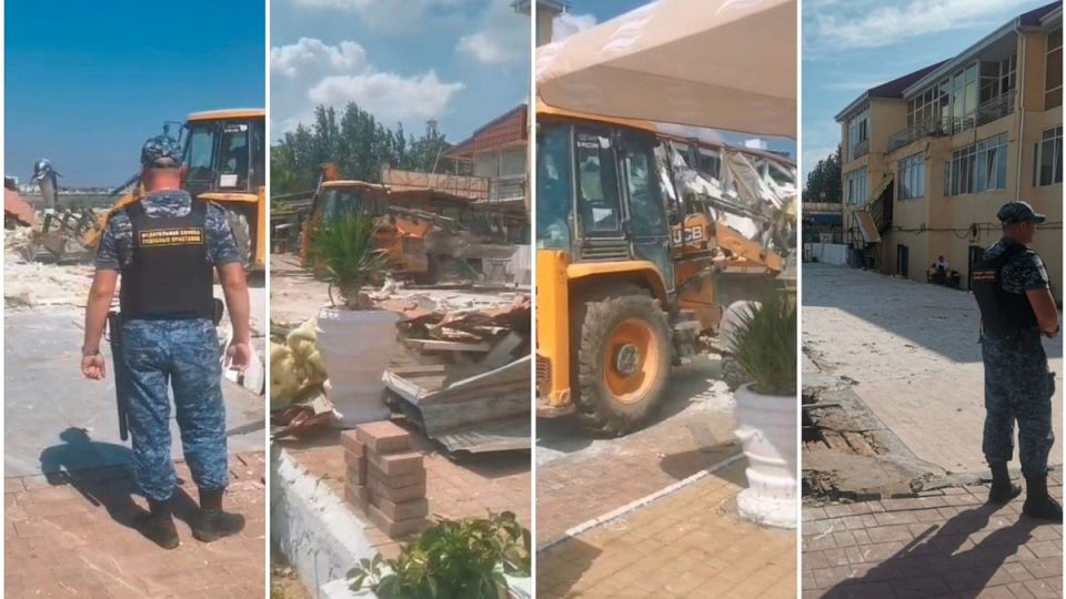 В Феодосии под контролем приставов снесли навесы и три бунгало