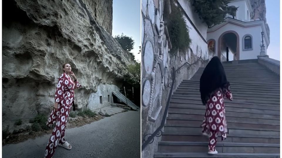 Побывала в мужском монастыре: Эвелина Бледанс посещает святые места Крыма