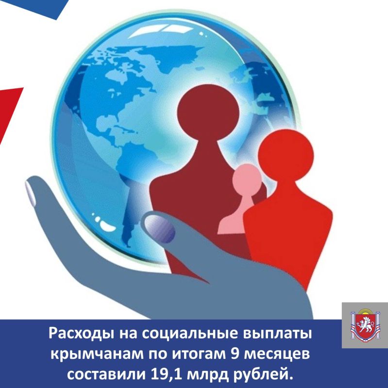 Расходы на социальные выплаты крымчанам по итогам 9 месяцев составили 19,1 млрд рублей