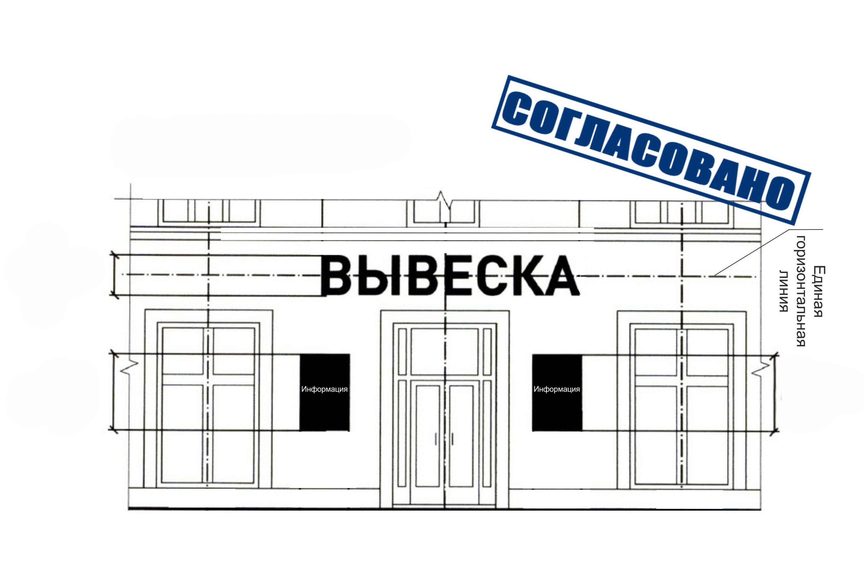 Утверждены Требования по размещению информационных конструкций (вывесок)