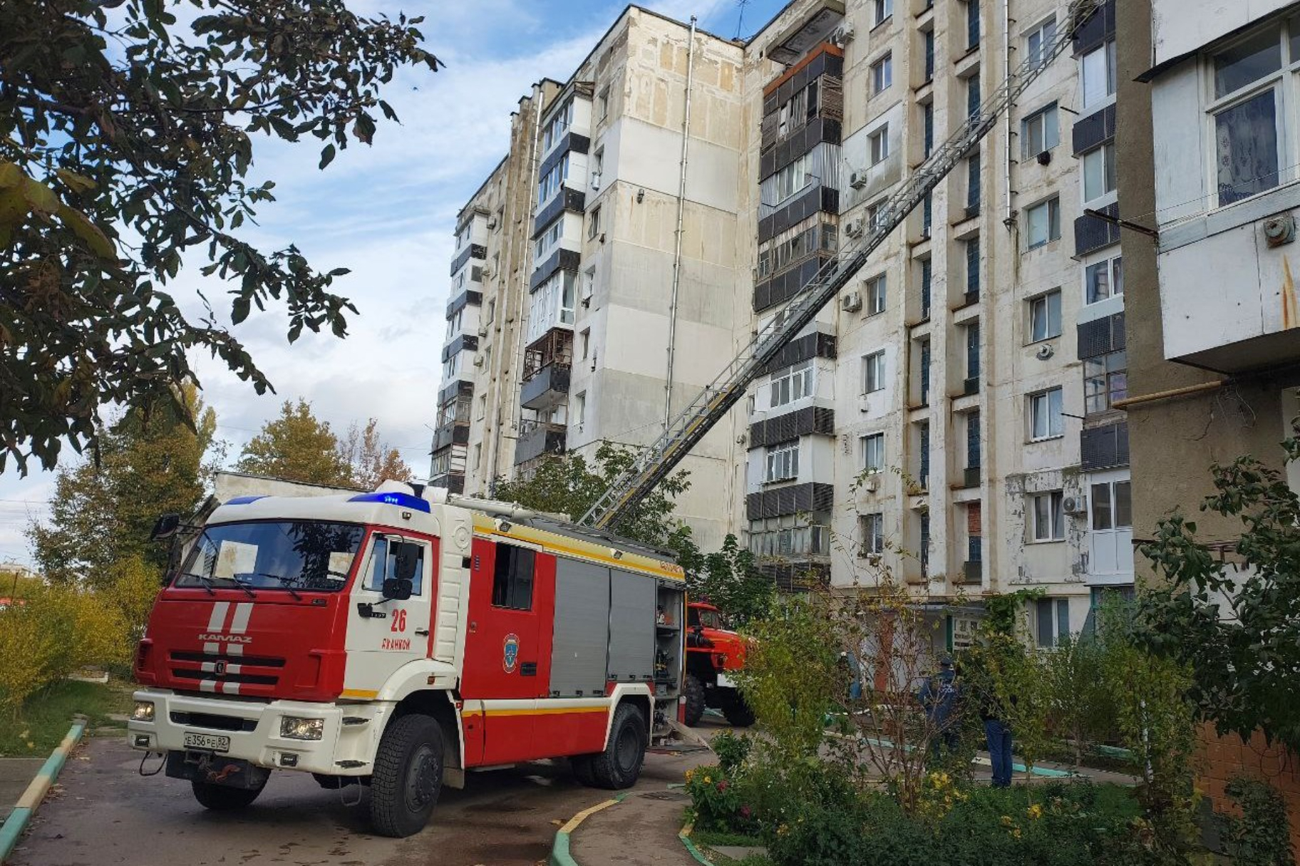 В Джанкое прошли плановые учения по тушению пожара