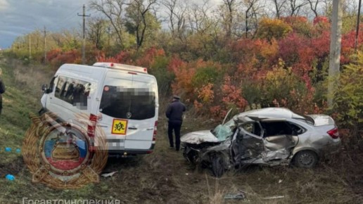 На Ставрополье микроавтобус с 18 детьми столкнулся с легковушкой