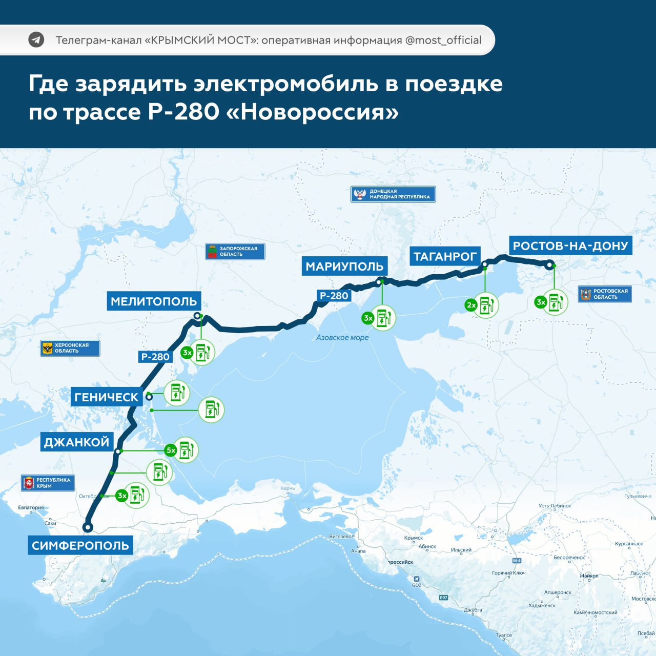 Юрий Нимченко: Станции зарядки электромобилей на трассе Р-280 «Новороссия»