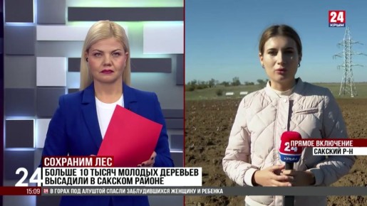 Более 10 тысяч молодых деревьев высадили в Сакском районе
