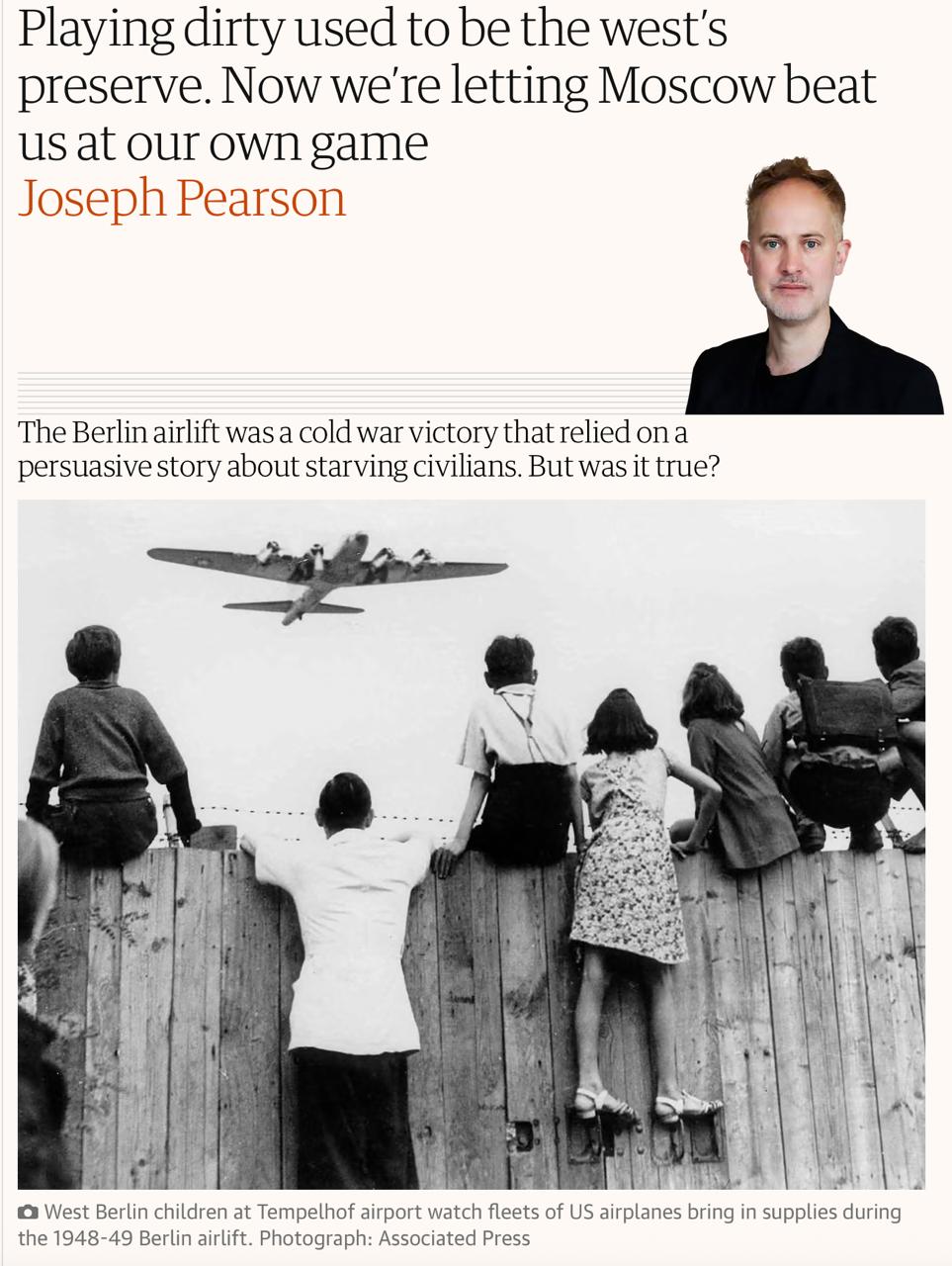 Владимир Корнилов: Канадский историк Джозеф Пирсон, читающий лекции в университете Нью-Йорка в Берлине, на страницах британской The Guardian переживает по поводу того, что Запад перестал вести «грязную войну» против России