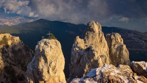 В Крыму выпал снег на горе Ай-Петри