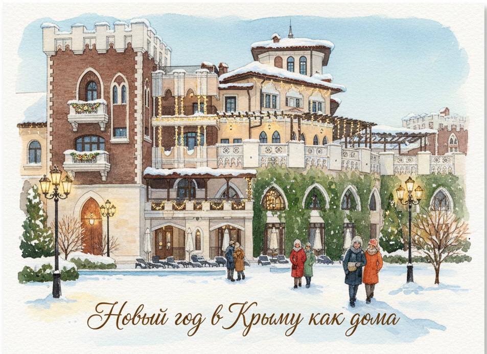 Новогодняя открытка от отеля «Soldaya Grand Hotel & Resort»