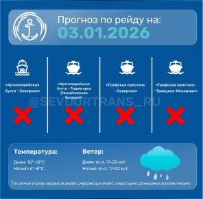 Рейд в Севастополе завтра работать не будет из-за непогоды