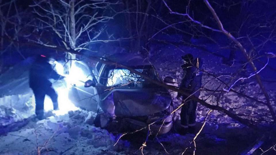 Съехал с дороги и врезался в дерево: в Крыму мужчину зажало в салоне авто