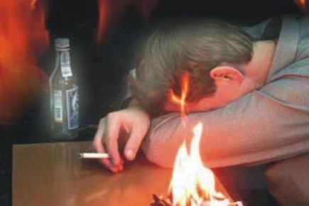 Опасность пожара при курении