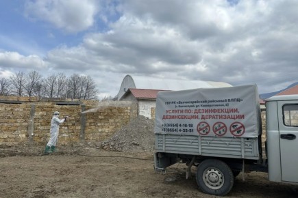 Специалисты ГБУ РК «Бахчисарайский ВЛПЦ» провели дезинфекцию в ходе мероприятий по лейкозу КРС