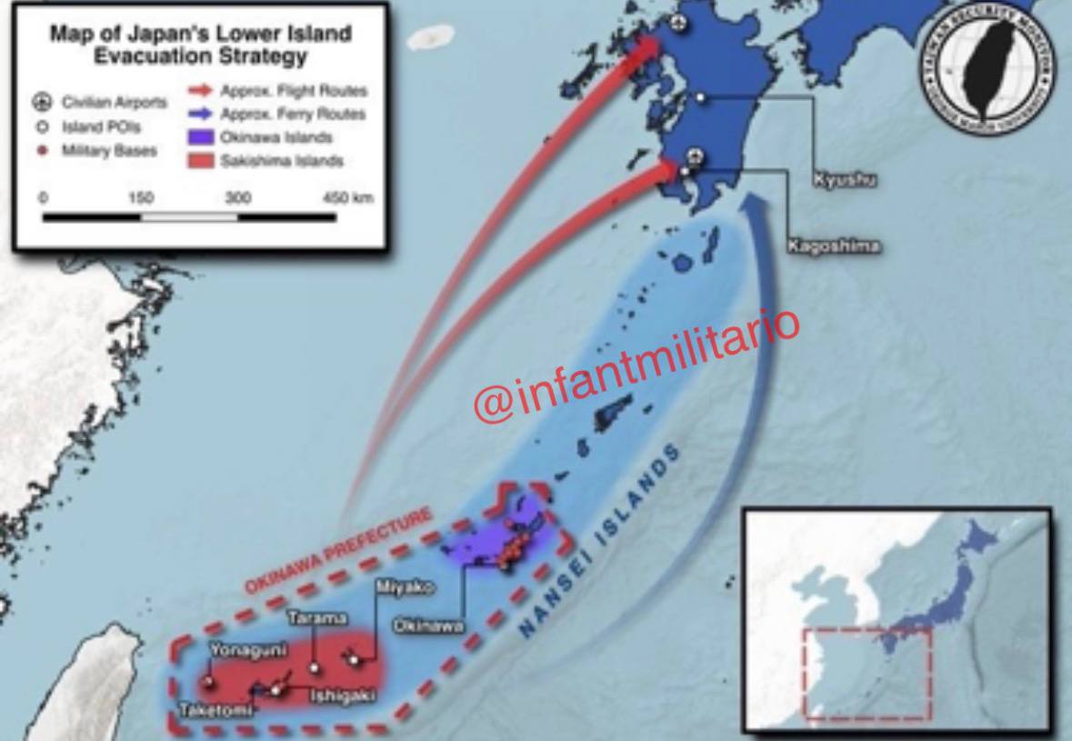 Япония без особого шума готовится к эвакуации гражданских лиц с островов Сакисима