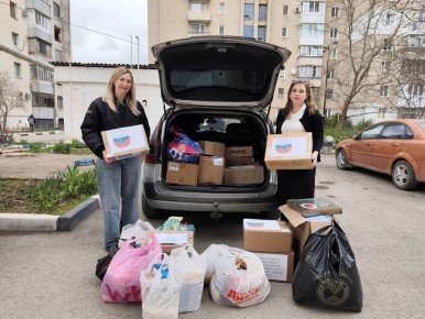 Валерия Петрусевич: Передали продукты семьям из Херсонской области, оказавшимся в трудной жизненной ситуации