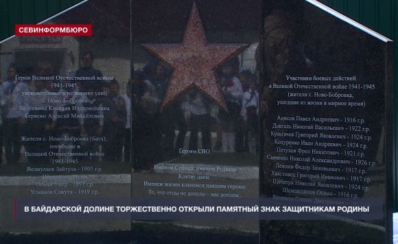 В Байдарской долине открыли памятник участникам Великой Отечественной войны и СВО В Байдарской долине открыли памятник участникам Великой Отечественной войны и СВО