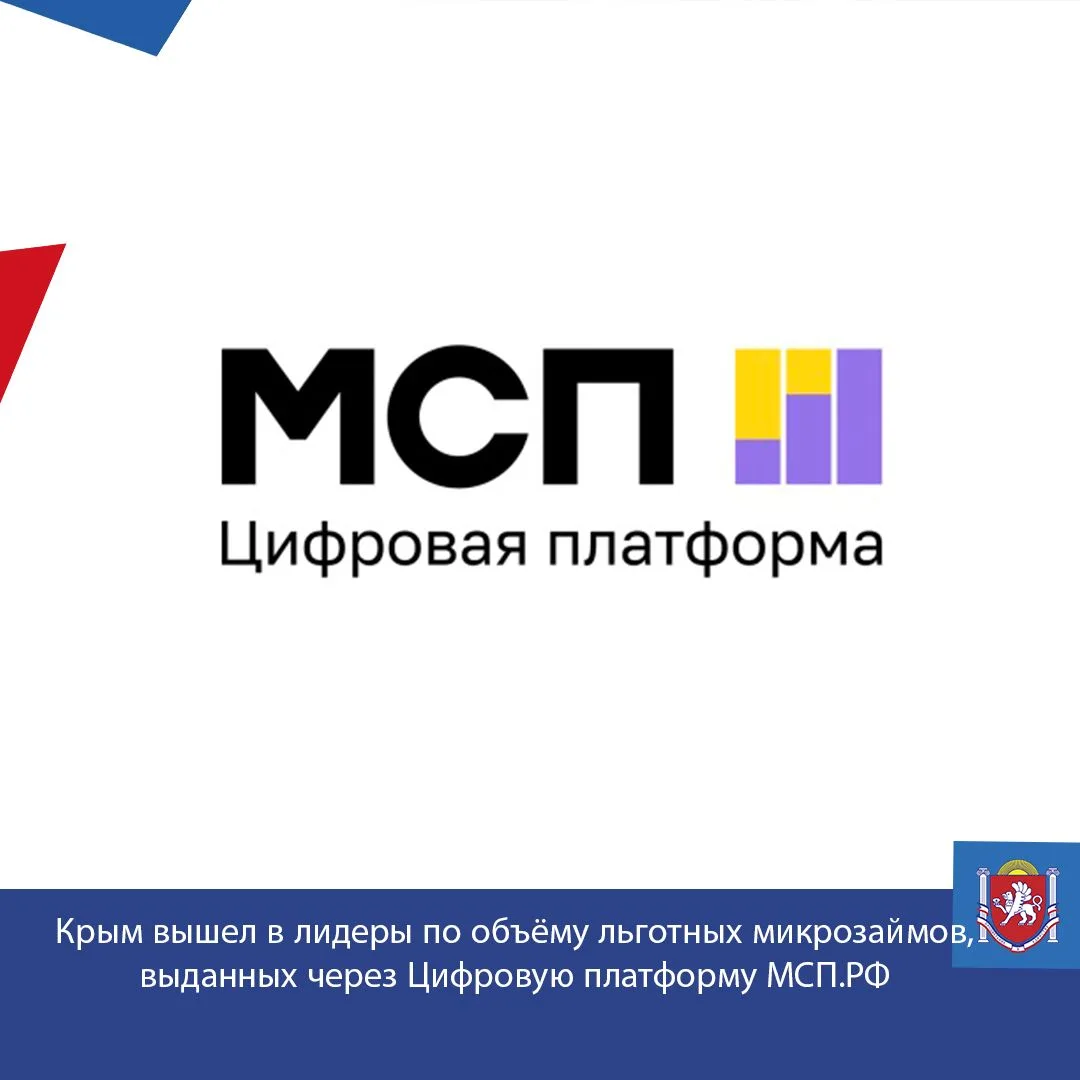 Крым вышел в лидеры по объёму льготных микрозаймов, выданных через Цифровую платформу МСП.РФ
