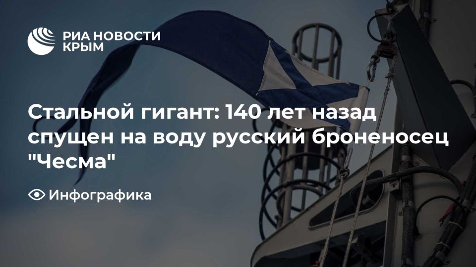 Стальной гигант: 140 лет назад спущен на воду русский броненосец "Чесма"