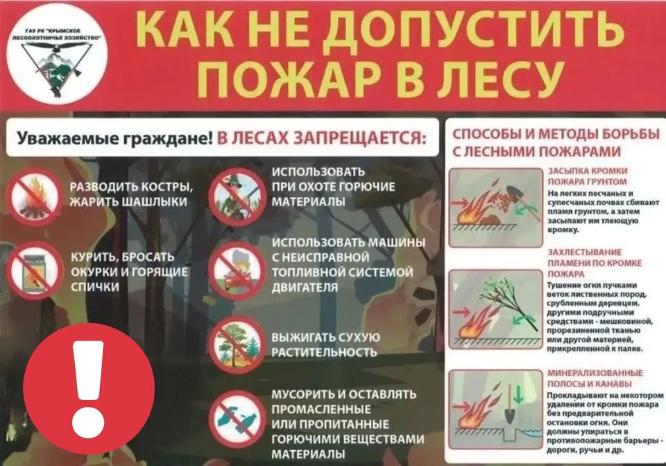 Пост маленький, а польза - большая! Не забывайте! - В Крыму действует пожароопасный сезон!