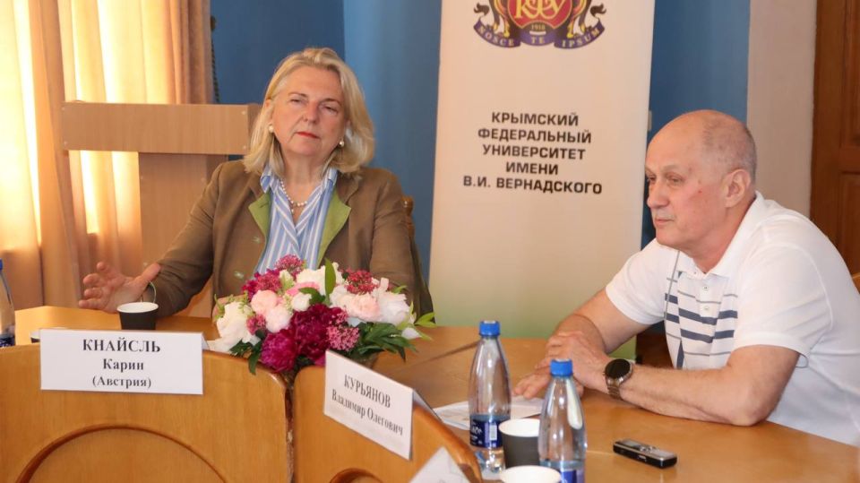 Анастасия Гридчина: Сегодня Комитет по народной дипломатии и межрегиональным связям Государственного Совета Республики Крым совместно с Крымским федеральным университетом провёл международный круглый стол на тему:... Анастасия Гридчина: Сегодня Комитет по народной дипломатии и межрегиональным связям Государственного Совета Республики Крым совместно с Крымским федеральным университетом провёл международный круглый стол на тему:...