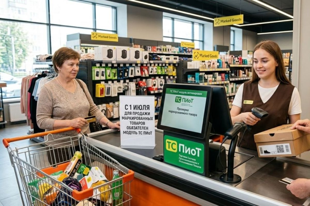 С 1 июля для продажи маркированных товаров обязателен модуль ТС ПИоТ