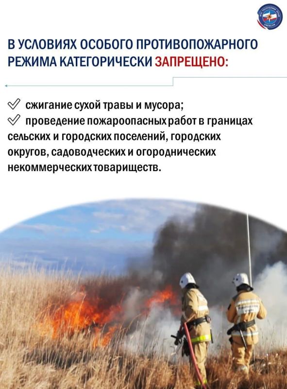 МЧС Республики Крым напоминает о том, что с 24 июня 2026 года на территории полуострова установлен особый противопожарный режим МЧС Республики Крым напоминает о том, что с 24 июня 2026 года на территории полуострова установлен особый противопожарный режим