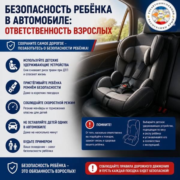 Безопасность ребёнка в автомобиле: ответственность взрослых